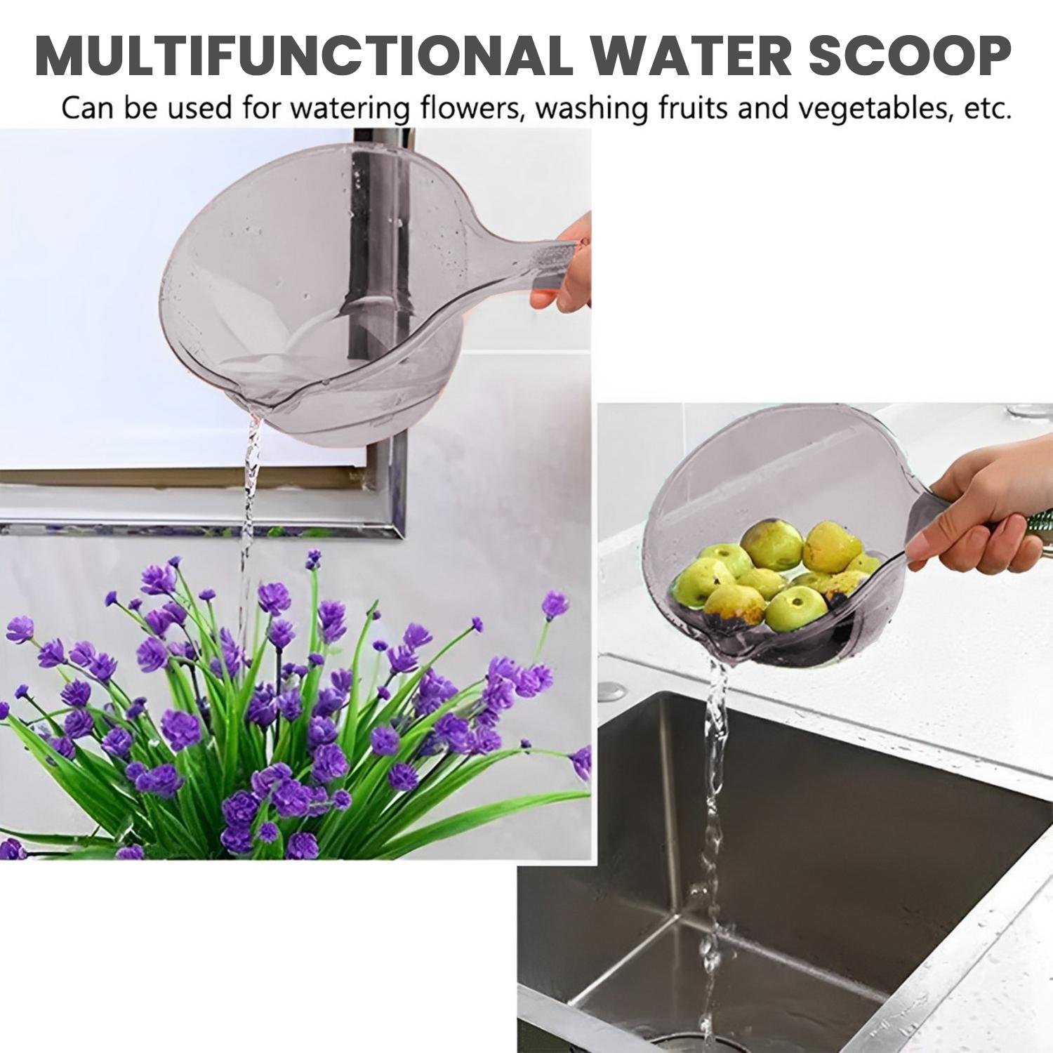 Limitless Water Spoon Thickened Anti-skid Long Handle Household Water Scoop for Bucket with Handle Durable Kitchen Gadget Supplies Tools (Transparent)